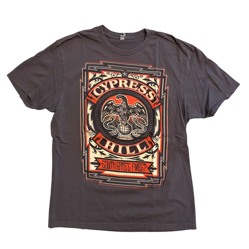 Cypress Hill South Gates Finest Graphic T-Shirt Mens Medium Charcoal Gray Cotton